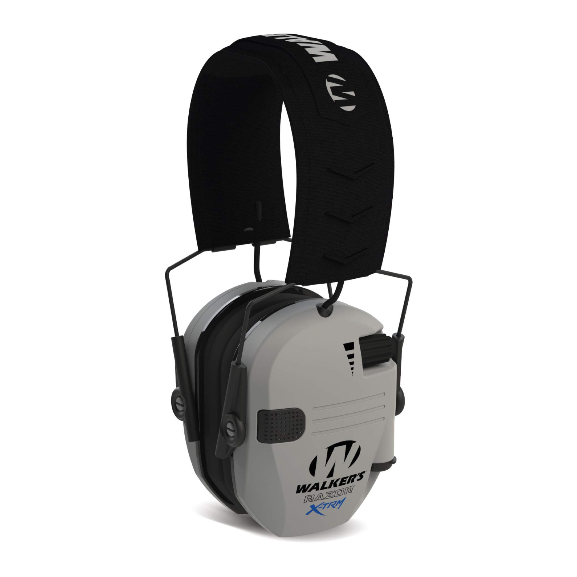 Walker's Razor Digital X-TRM Sound-Enhancing Hunting Gun Range Shooting Hearing Protection Electronic Earmuffs with Gel Earpads & Mesh Headband, 2 AAA Batteries Included, Gray Image