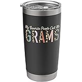 My Favorite People Call Me Grams Gifts Leopard Mother's Day Stainless Steel Insulated Tumbler