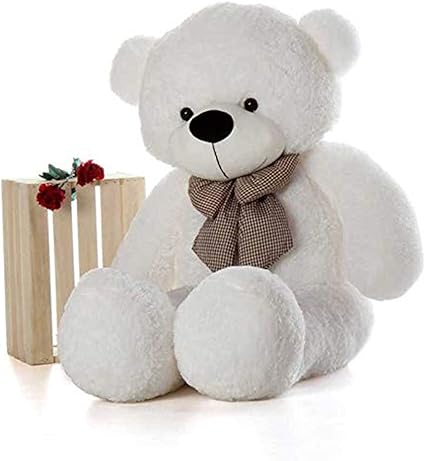 HUG n FEEL SOFT TOYS Long Soft Lovable hugable Cute Giant Life Size Teddy Bear (6 Feet, White)
