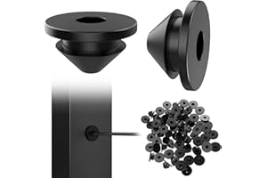 BLIKA 100 Pack Cable Railing Rubber Grommets for 1/8" 5/32" 3/16" Cables for Metal Cable Railing Posts, 1/8" Cable Railing Grommet, Cable Railing Protective Sleeves for Metal Posts, BL10-L
