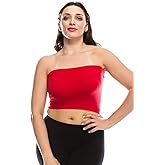Kurve Women's Plus Size Bandeau - Basic Strapless Seamless Stretchy Tube Top, UV Protective Fabric UPF 50+ (Made in USA)