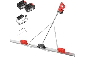 21V Brushless Concrete Vibrator with 6000mAh Battery, Cordless Power Screed 3000-6000 RPM Vibratory Screed Tool, Concrete Fin