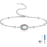 MANBU Sterling Silver Cremation Bracelet for Ashes: Oval Urn Ash Bracelet Memorial Jewelry Bereavement Keepsake Gifts for Loss of a Loved One