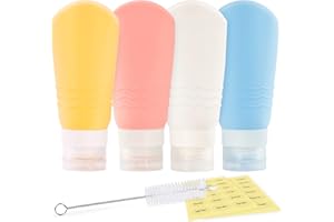 YOGINGO 7 Pcs Travel Bottles for Toiletries, 3oz Leak Proof Travel Size Toiletries, Portable Silicone Travel Bottles for Toiletries, Squeezable Travel Accessories Kits for Hotel Gym Travelling Bathroom