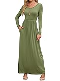 DEARCASE Women Dress Army Green X-Large Crewneck