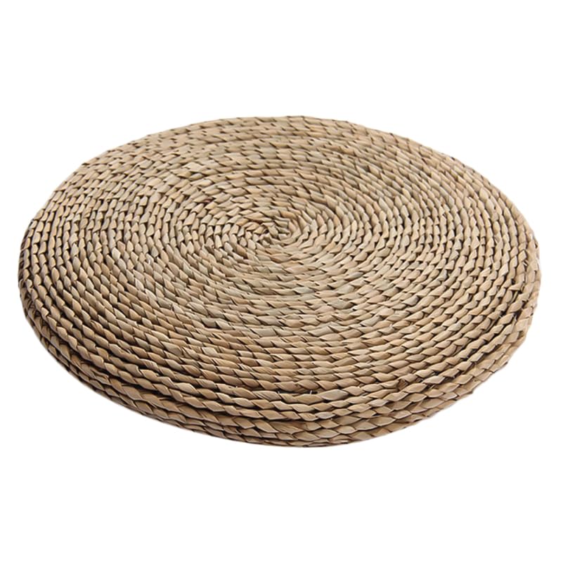CAXUSD Space Cotton Seat Cushion 40Cm Round Handmade Yoga Meditation Pillow Comfortable Straw Braid Cushion for Home Use