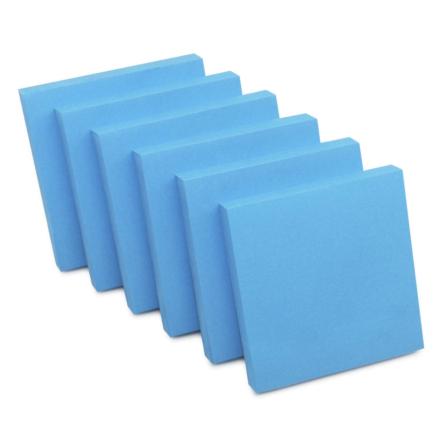 Blue Sticky Notes 3×3 Inches, 6 Pads Self-Stick Notes, 100 Sheets/Pad, Post Notes for Study, Works, Daily Life
