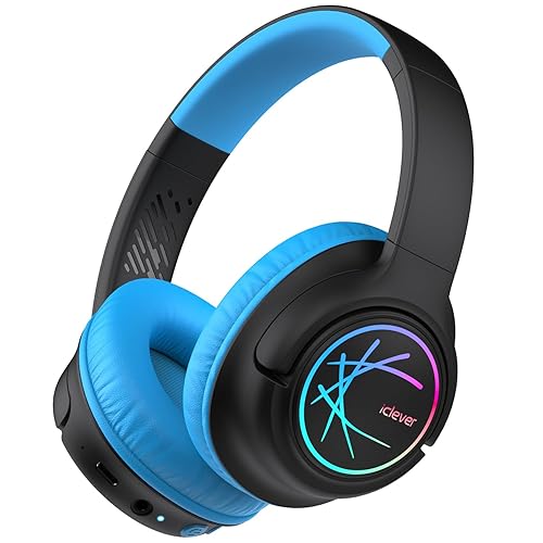 iClever Kids Bluetooth Headphones with LED Lights, BTH18 Safe