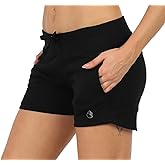 icyzone Athletic Lounge Shorts for Women - Running Jogging Workout Sweat Shorts with Pockets 3''