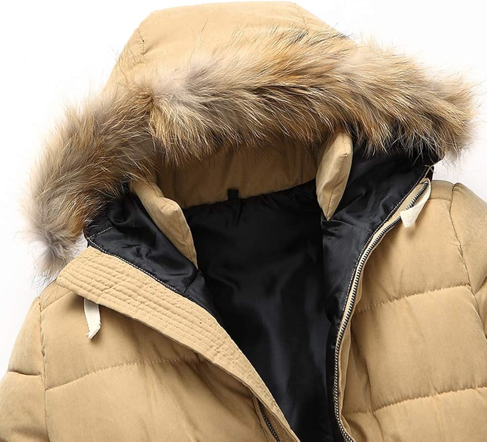 winter puffer coat with fur hood