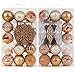 Valery Madelyn 40ct 80mm Trendy Rose Gold Shatterproof Christmas Ball Ornaments Decoration,40 Pcs Metal Hooks Included,Themed with Tree Skirt(Not Included)