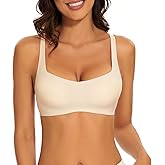 Seamless Bralette for Women Comfort No Show Square Neck Stretch Wireless Bra with Removeable Padding