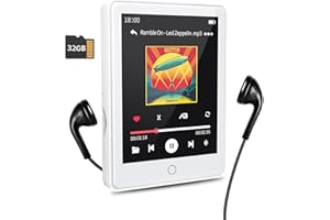 RUIZU 32GB MP3 Player with Bluetooth 5.3, 2.8-inch Touch Screen - Portable Music Player with Speaker, Voice Recorder, FM Radio, A-B Repeat, Audio Video Shuffle Playback, E-Book, Support up to 128GB