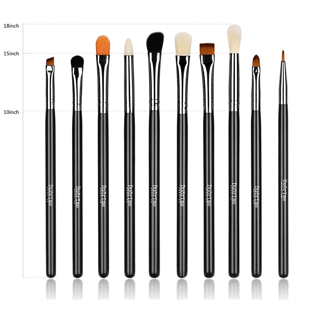 Duorime Silky 10Pcs Eyeshadow Makeup Brush Set Essential Eye Makeup Brushes Kit: Beauty