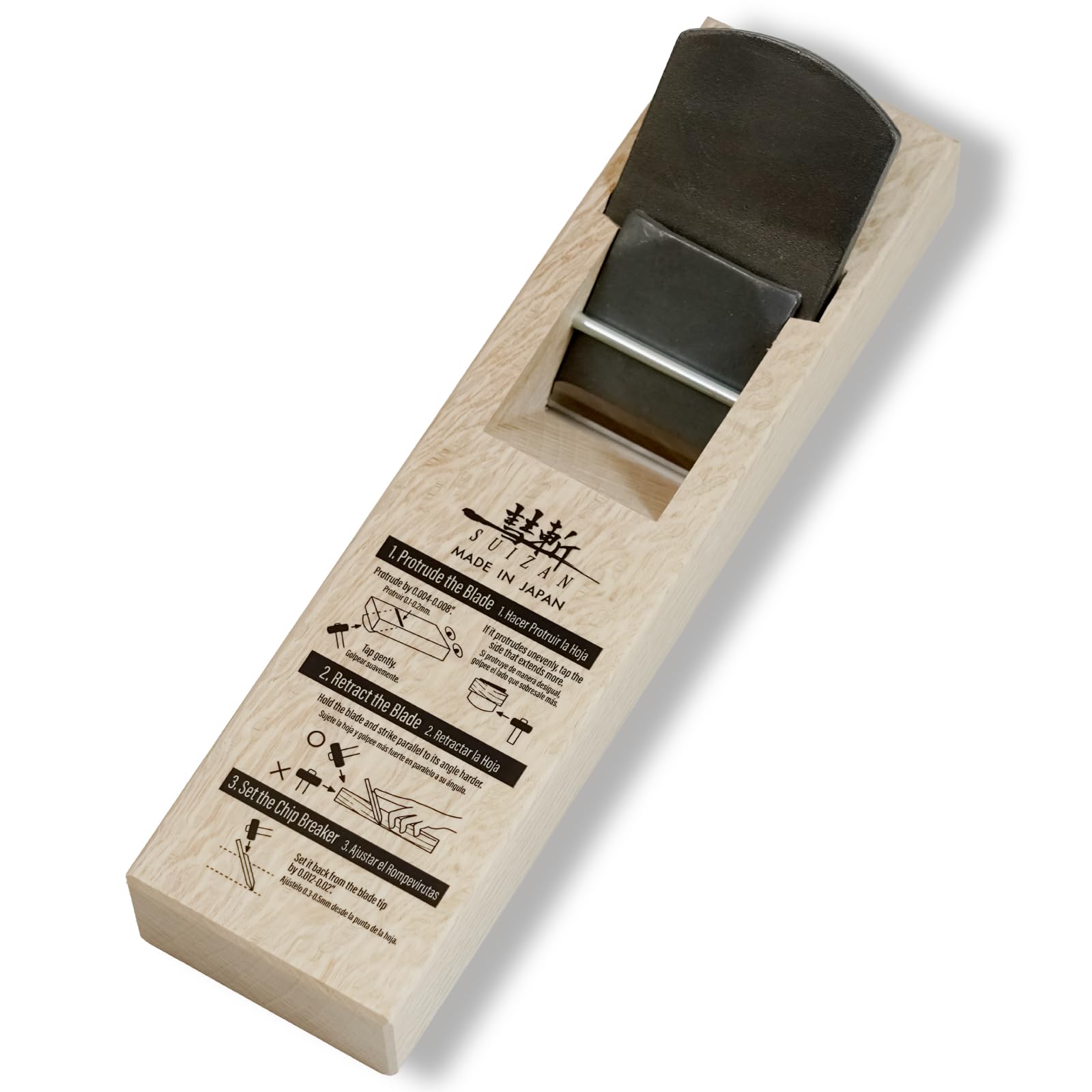 SUIZAN Kanna Japanese Wood Planer 50mm - Professional Hand Block Plane Woodworking Tools