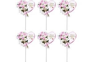 OARKIVE 12pcs Mothers Day Toppers Happy Mother's Day Cake Topper Happy Mothers Day Topper for Flowers Pink Heart Mothers Day Picks for Mothers Day Cake Decorations Happy Mothers Day Cake Decorations
