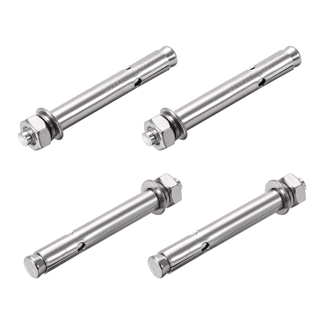 sourcing map M10x100mm 304 Stainless Steel External Hex Expansion Bolt 4Pcs