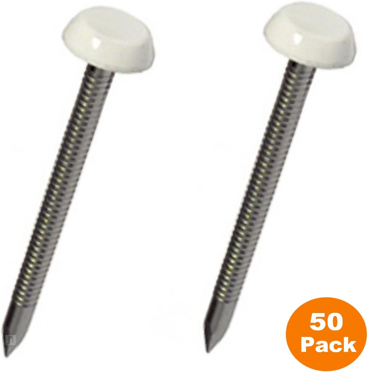 50 x 40mm White UPVC Poly Top Pins Nails Plastic Headed Polytop