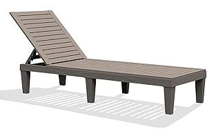 Outraveler Outdoor Chaise Lounge Chair for Pool, Patio Bench Waterproof Sunbed,Grey