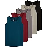 Real Essentials 5 Pack: Men's Dry-Fit Muscle Tank Top Sleeveless Shirts Workout Tees Athletic Gym (Big & Tall Available)