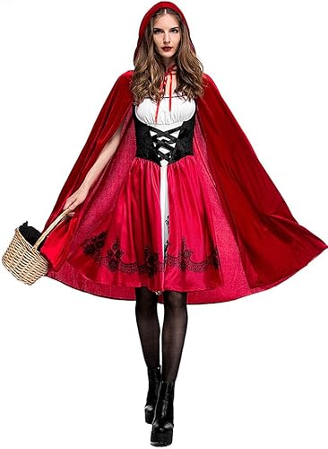 Amazon Fout ハロウィン 仮装 コスプレ 衣装 赤ずきん コスチューム ワンピース 赤ずきんちゃん 大人cosplay メイド服 パーティー 舞台 イベント 演出服 レディース S コスプレ 仮装 通販