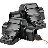 2-Pack Rat & Mouse Traps for Indoor & Outdoor Use, Quick-Kill Rodent Trap with Tunnel Design, Prevents Accidental Triggering,