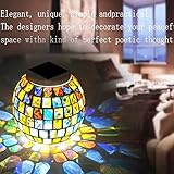 AOMOMO Solar Powered Waterproof Color Changing Mosaic Glass Ball LED Lights, Rainbow