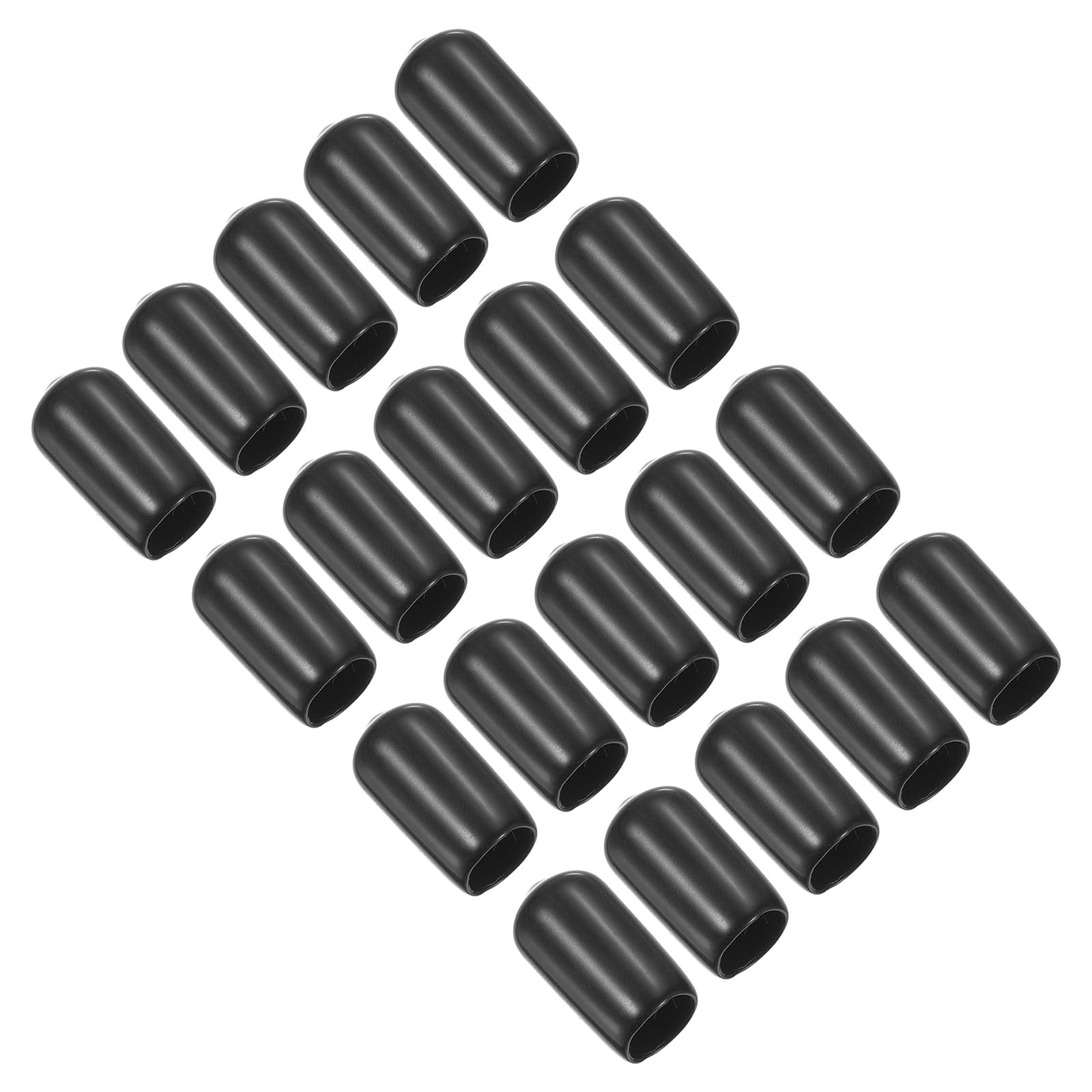 PATIKIL 9.5mm Snooker Cue Tip Cover, 20 Pcs Pool Cue Tips Rubber Cover Billiards Head Club Protector Stick Head Tool for Snooker Accessory, Black