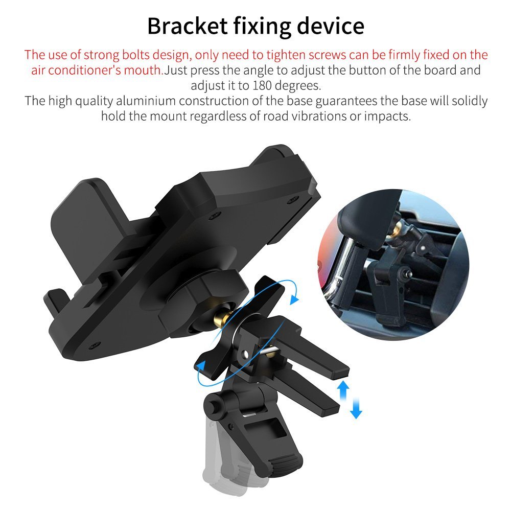 Uverbon Car Phone Mount Air Vent Phone Holder for Car with All Aluminum Alloy Horder + Dual 360 Degree Rotation for iPhone, Samsung, Google Nexus, Huawei and More