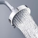 WANTOUTH 4-Inch High Pressure Rainfall Shower Head 5 Spray Settings 360 view 1