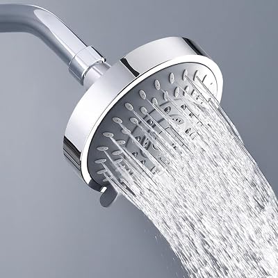 WANTOUTH 4-Inch High Pressure Rainfall Shower Head 5 Spray Settings 360