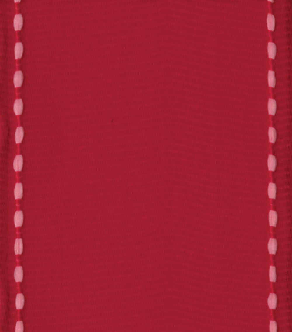 Caspari Grosgrain Wired Ribbon, Red
