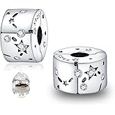 LNQOBU Clip/Stopper Beads Charms for Bracelets & Necklaces 925 Sterling Silver for Pandora Snake Chain Bracelets Jewelry Gift for Women