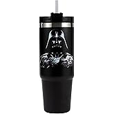 Black Tumbler with Lid And Straw For Man, Unique Design Vacuum Insulated Travel Mug,Stainless Steel, Dishwasher Safe, Cup Holder Friendly Coffee Mugs for Man,Fits in Car Cup Holder - 30 Oz