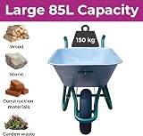 Neo Wheelbarrow 85L Galvanised Steel Tray Pneumatic Tyre Silver view 3