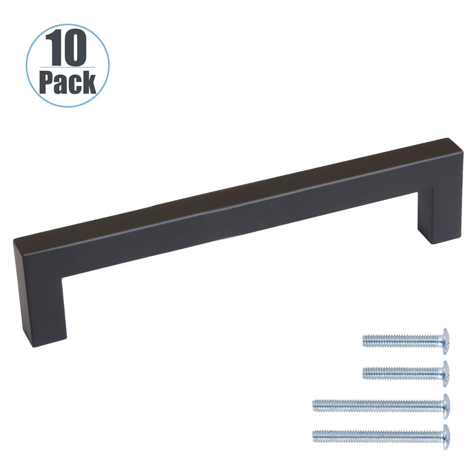 Best Black Square Bar Cabinet Handle 10Inches 10Pack