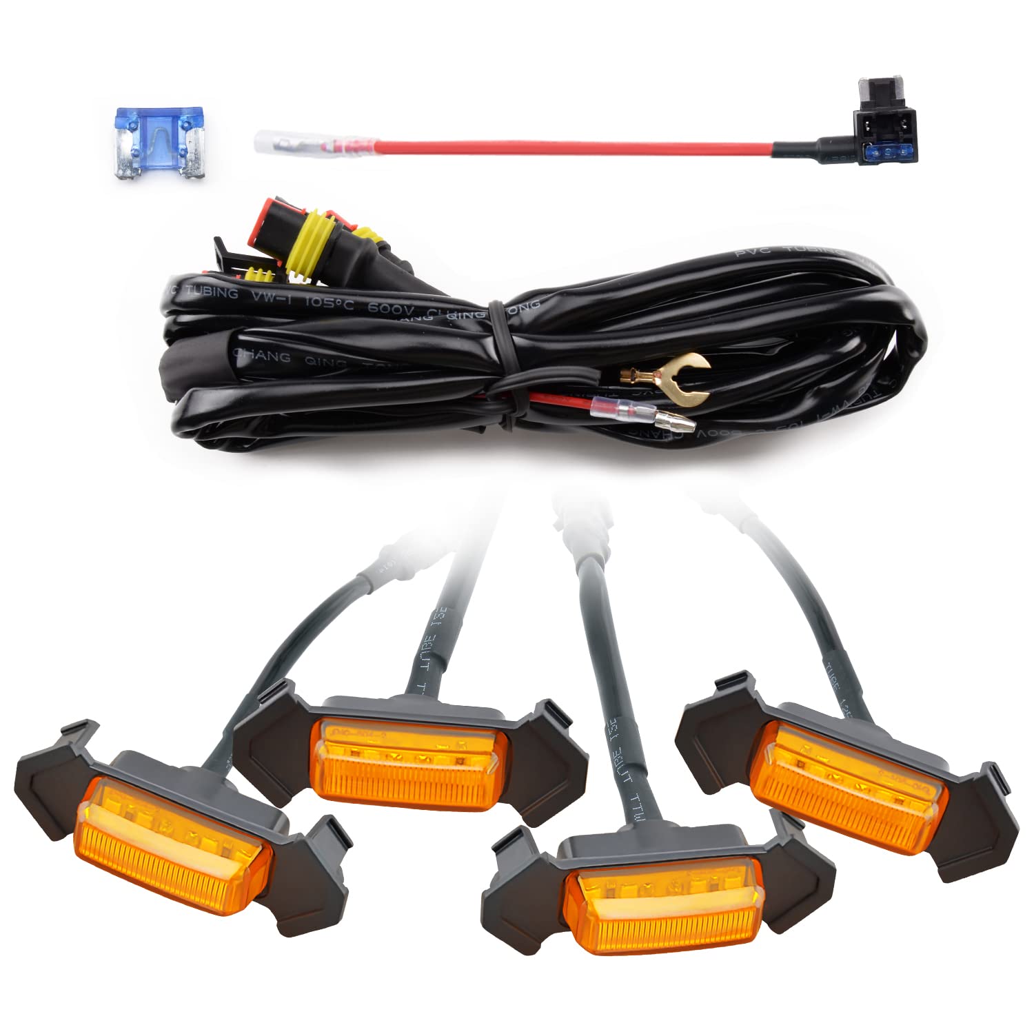 Photo 1 of AUXLIGHT Car Accessories, 4PCS LED Front Grille Raptor Lights with Fuse & Wiring Harness, Compatible with 2016 2017 2018 2019 Toyotaa Tacoma TRD Pro (Amber)