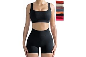 niyokki Workout Sets for Women Seamless Crop Tops Leggings Matching 2 Pieces Outfits Two Piece Yoga Workout Outfits