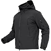 MAGCOMSEN Men's Tactical Jacket Winter Snow Ski Jacket Water Resistant Softshell Fleece Lined Winter Coats Multi-Pockets