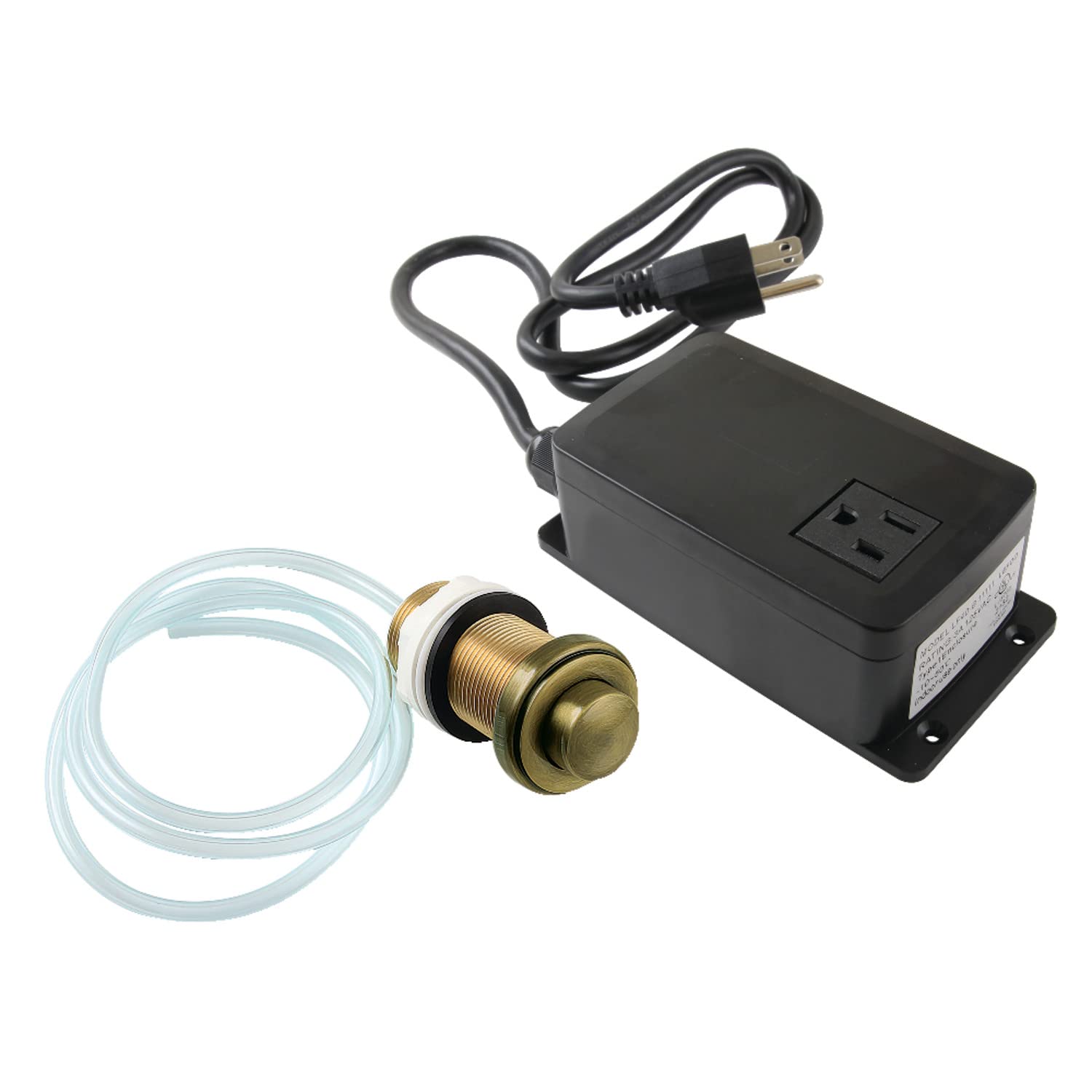 Photo 1 of Kingston Brass KASK21AB Trimscape Single Outlet Garbage Disposal Air Switch Kit, Antique Brass