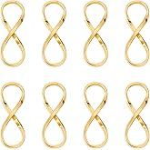 Beadthoven 10Pcs Infinity Connector Charms Real 14K Gold Plated Link Connectors Pendants Brass Infinity Links Charms for Necklace Bracelets Jewelry Making Supplies