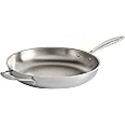 Tramontina Tri-Ply Clad Stainless Steel 12-Inch Large Frying Pan with Helper Handle, Induction-Ready Skillet, Dishwasher-Safe, NSF-Certified, Made in Brazil