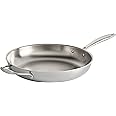 Tramontina Fry Pan Stainless Steel Induction-Ready Tri-Ply Clad 12-Inch w/Helper Handle, 80116/057DS