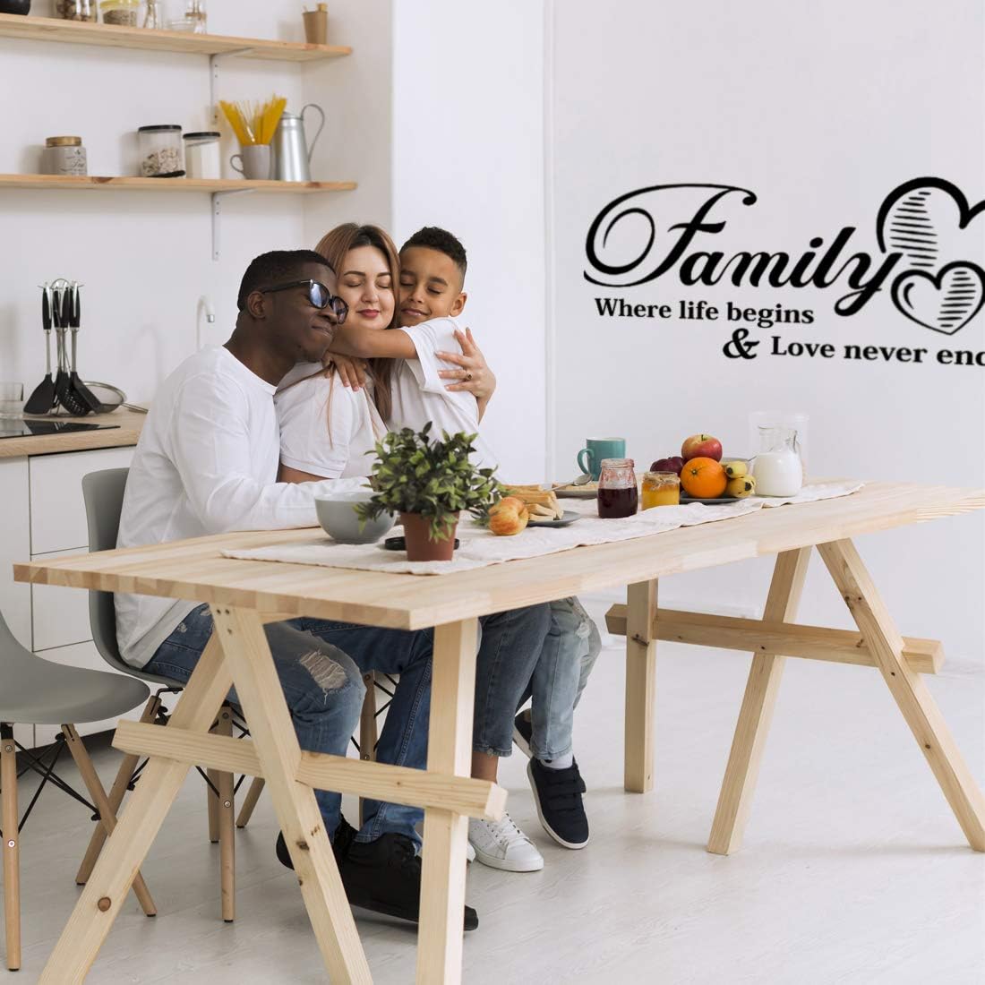 Family Where Life Begins Love Never Ends Wall Quote Sticker Motivational Living Room Decal Art Kitchen Stickers Bedroom Decor Quotes Tree Decoration Kid Photo Office Decals Vinyl Picture Home Mural - Image 5
