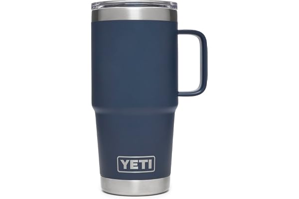 YETI Rambler 20 oz Travel Mug, Stainless Steel, Vacuum Insulated with Stronghold Lid, Navy