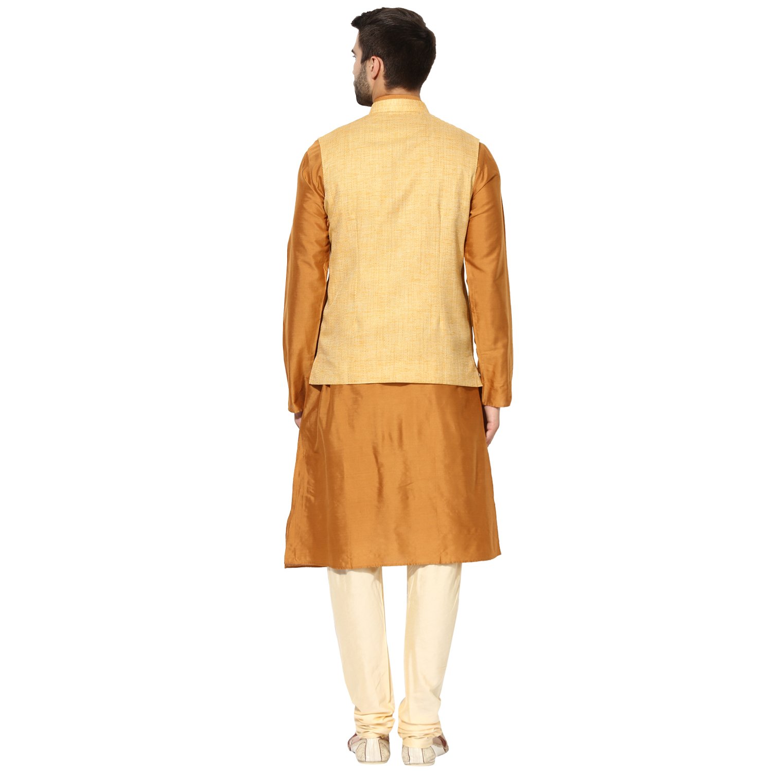 kisah brocade cotton silkself designwaistcoat for for men's