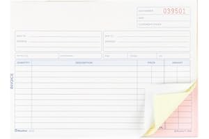 Blueline Invoices, 50 Numbered Carbonless Triplicates, English, 5-3/8" x 8" (DC32)