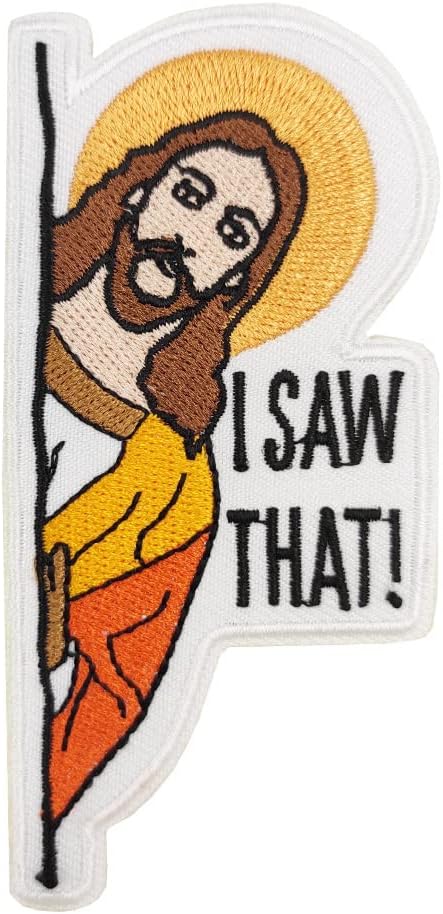 Mixed Media - Funny Christmas Jesus Shirt DIY, I Saw That Embroidered Iron On Patch for T shirt Women Men, Religious Easter Shirts for Women