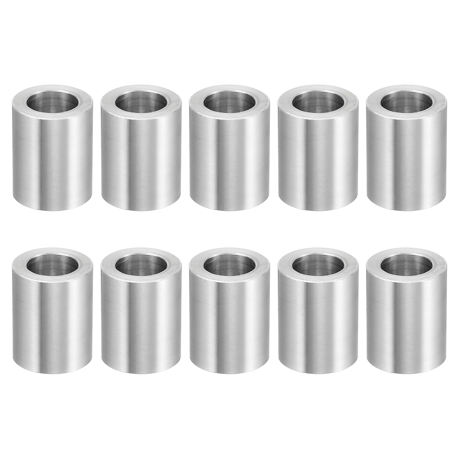 PATIKIL M12 Aluminum Spacers, 10 Pcs Metal Spacer Aluminum 12.7mm ID x 20mm OD x 25.4 mm L Aluminum Spacer Screw Standoff Round for 1/2" or M12 Screw Bolts