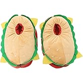 Pattistore Plush Hamburger Cheeseburger Slippers Food Shaped Home Warm Shoes